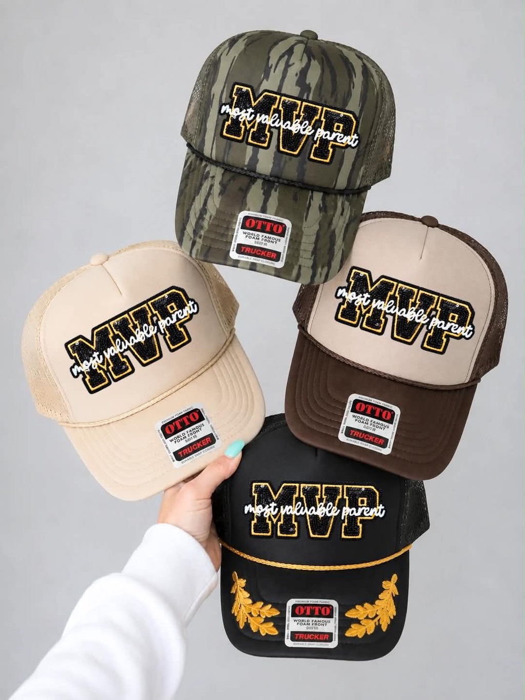 MVP Parent Football Sequin Patch Otto Trucker Hat
