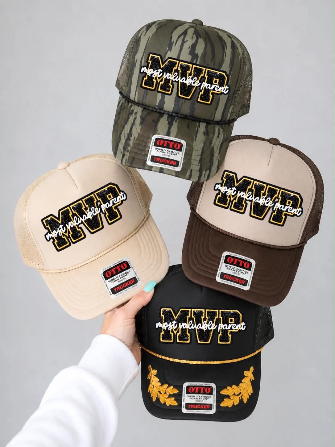 MVP Parent Football Sequin Patch Otto Trucker Hat