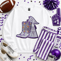 Purple Small Town Big Spirit Football Sequin Patch Shirt