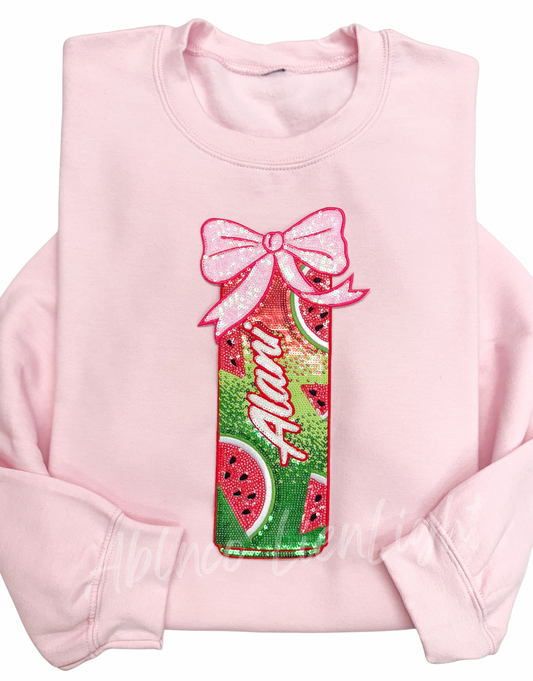 Watermelon Alani Energy Drink Sequin Patch Sweatshirt