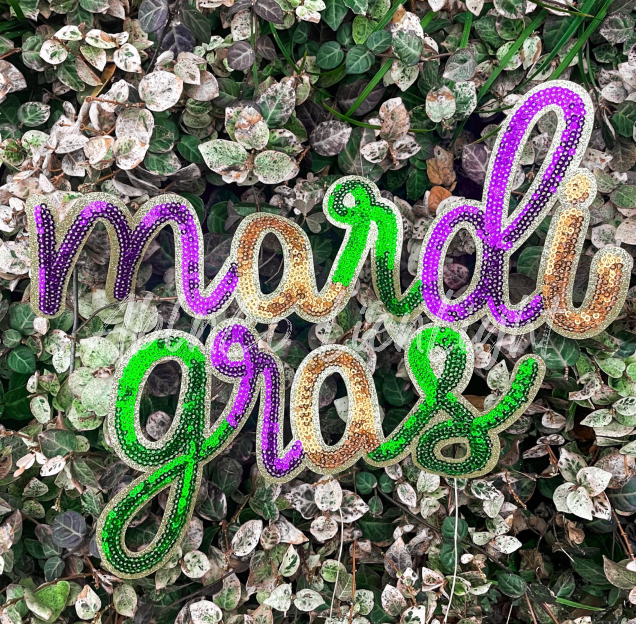 Mardi Gras Cursive Sequins Patch – ABLNco