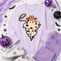 Cowboy Rope Ghost Halloween Sequin Patch Sweatshirt