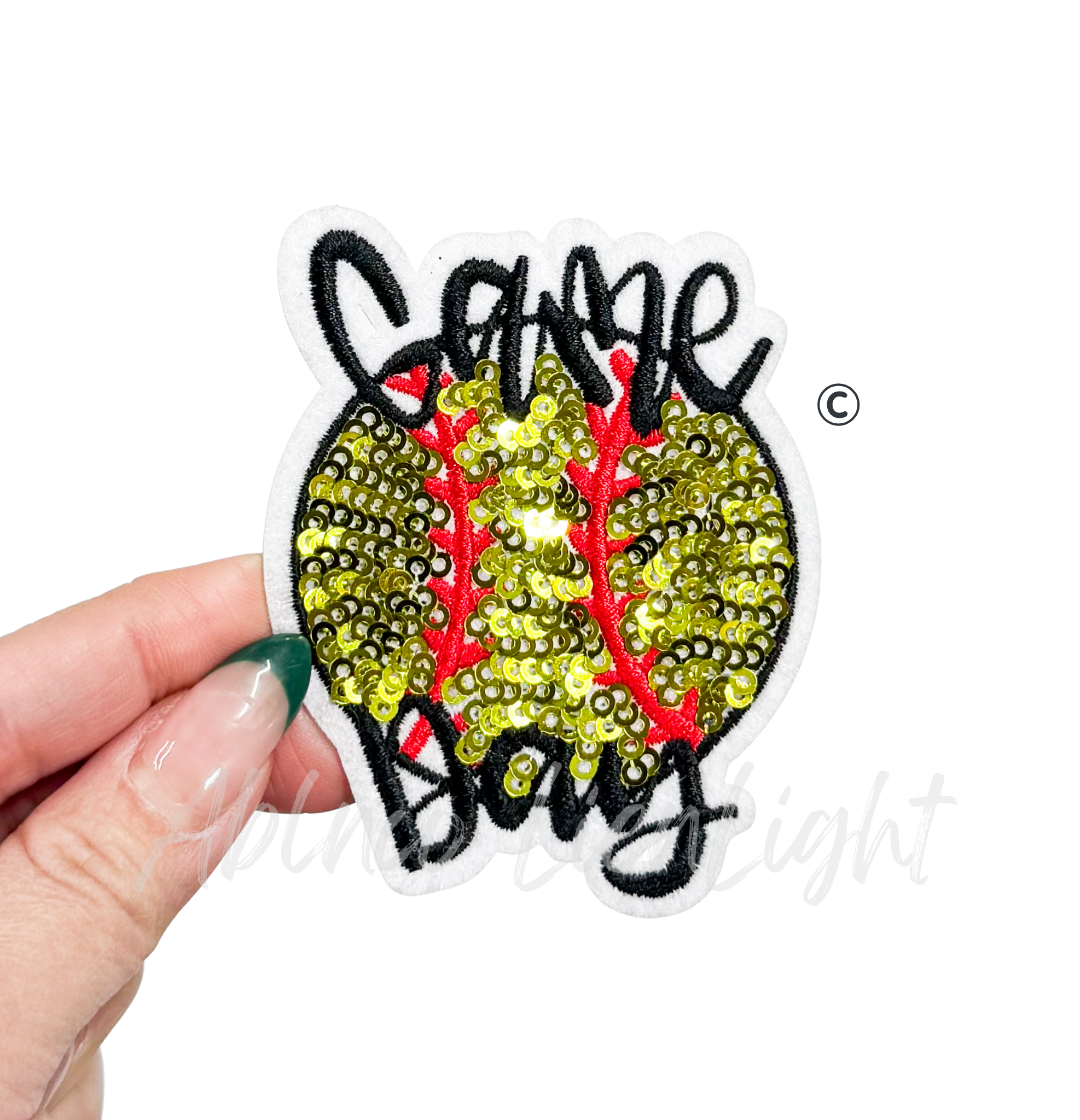 Softball Game Day Sequin Patch - Small