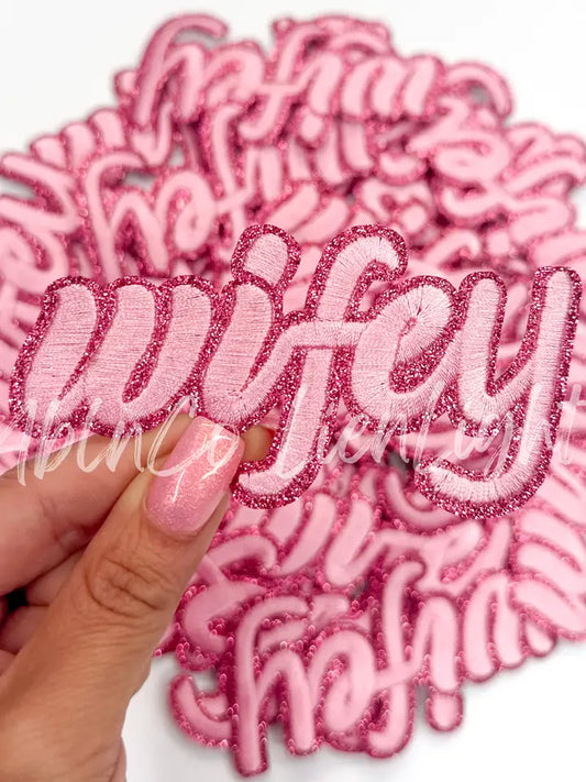 Hot Pink Wifey Glitter Patch