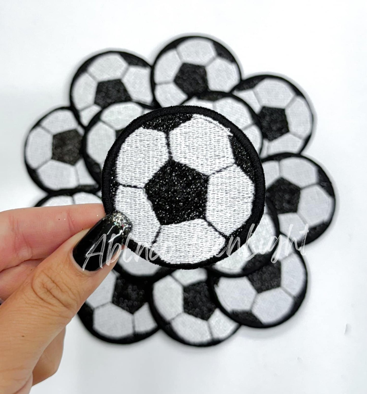 Soccer Ball Glitter Embroidery Patch