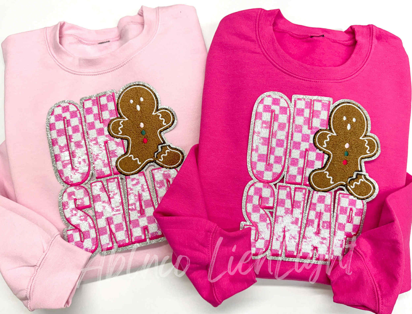 Oh Snap Gingerbread Sequins Christmas Patch Sweatshirt