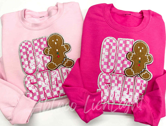 Oh Snap Gingerbread Sequins Christmas Patch Sweatshirt