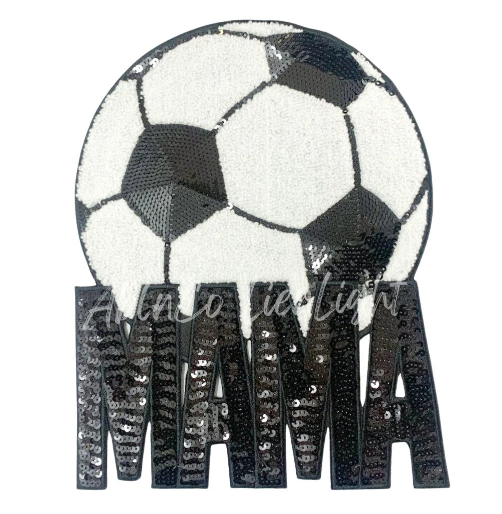 Soccer Mama Chenille Sequin Patch