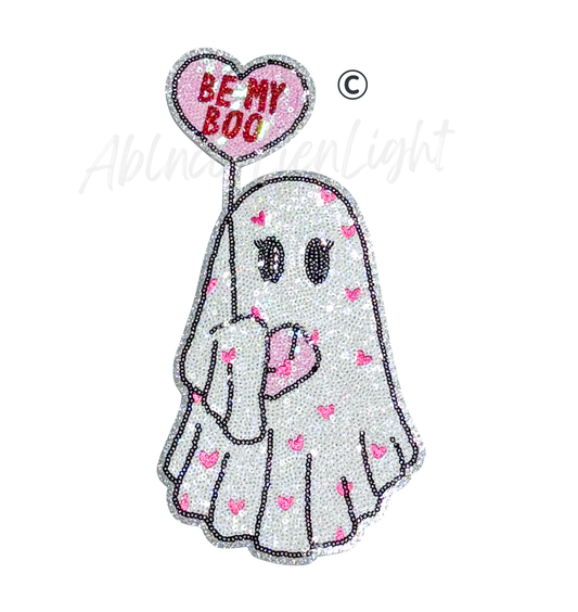 Be My Boo Sequins Valentines Day Patch - Large
