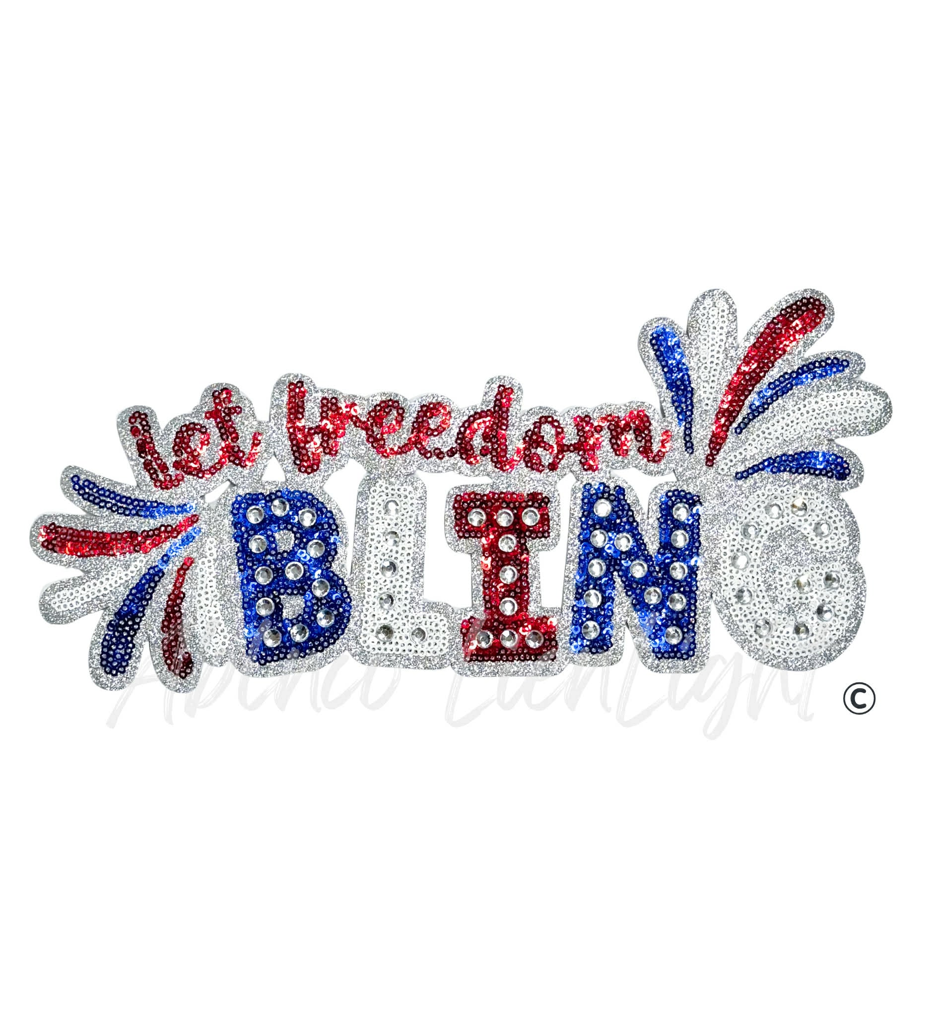 Let Freedom Bling 4th of July Sequin Patch - Large
