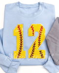 Softball Number Game Day Sequin Patch Shirt