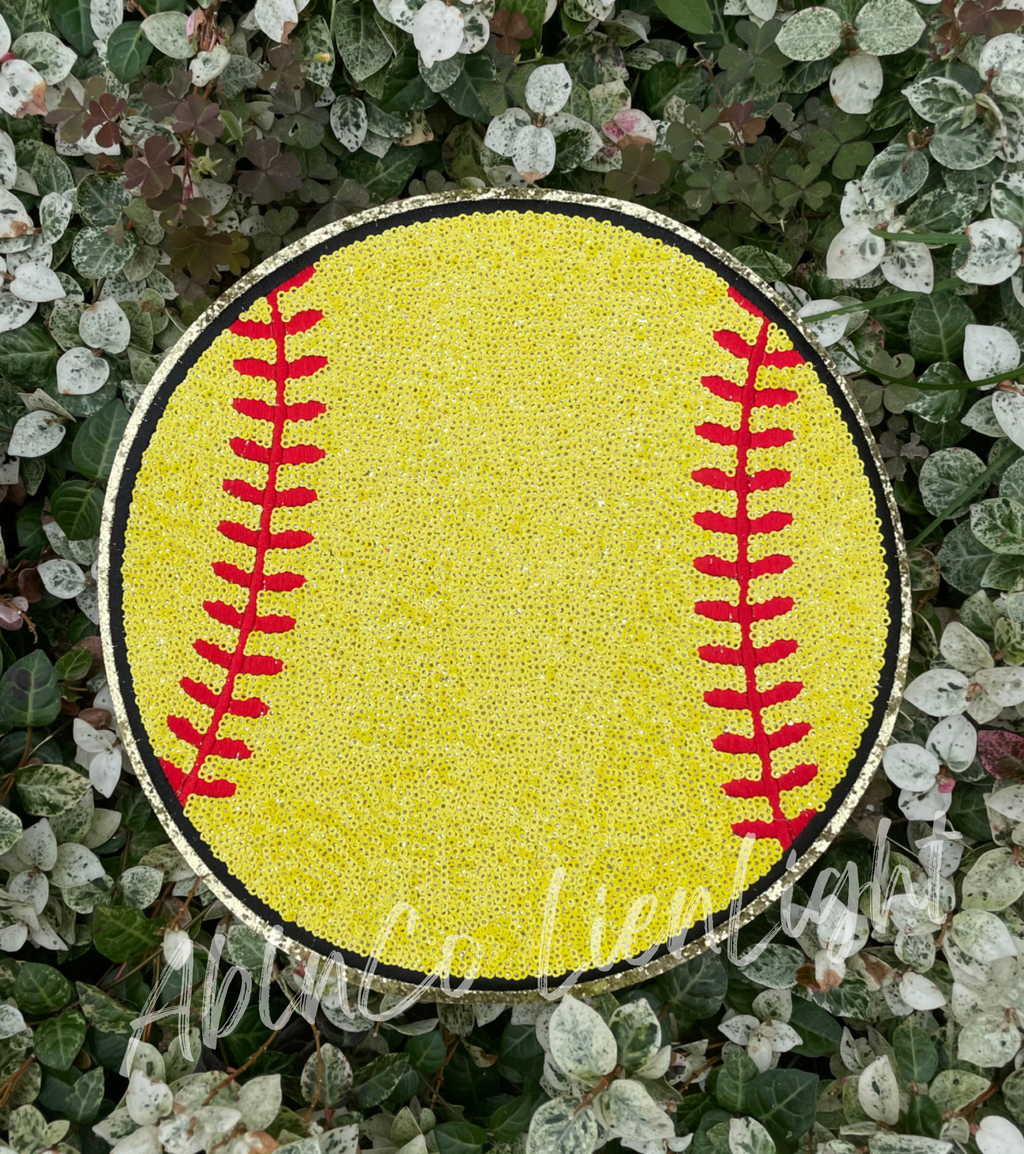 Softball Sequin Patch - Large