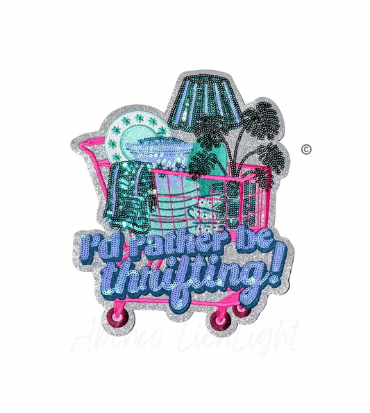 I’d Rather be Thrifting Sequins Patch - Large