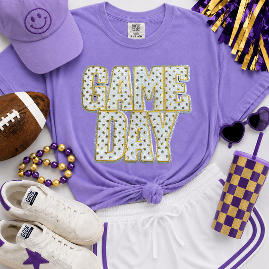 Gold Polka Dots Game Day Sequin Patch Shirt