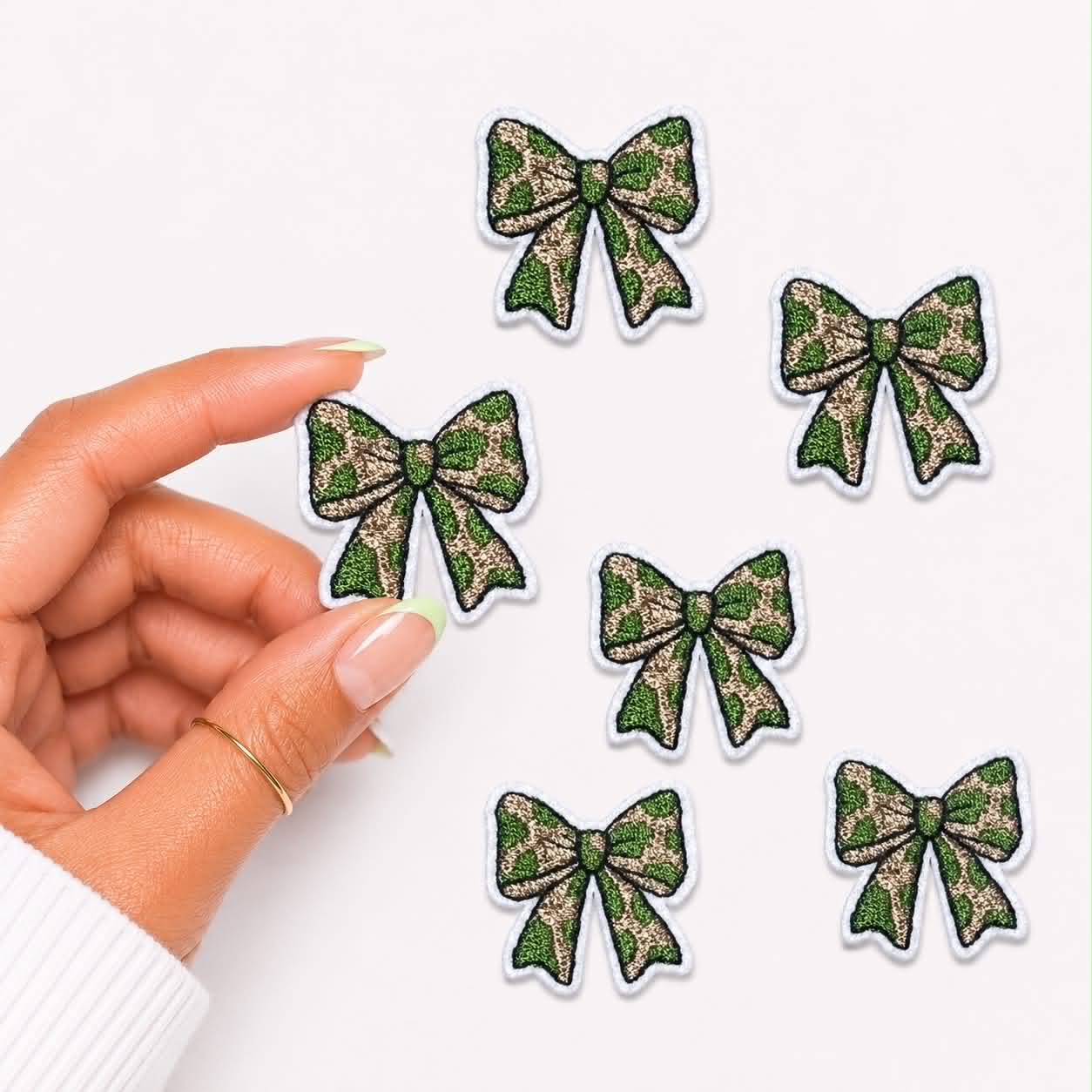 Mini Camo Bow Embroidered Patch