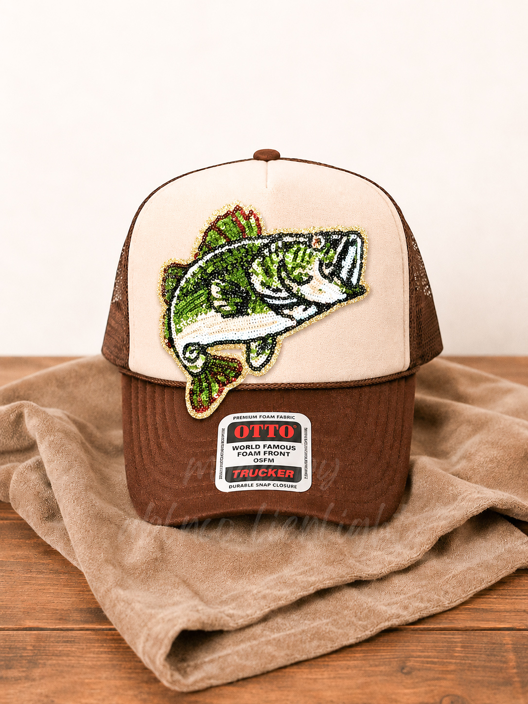 Sequin Bass Fish Otto Trucker Hat