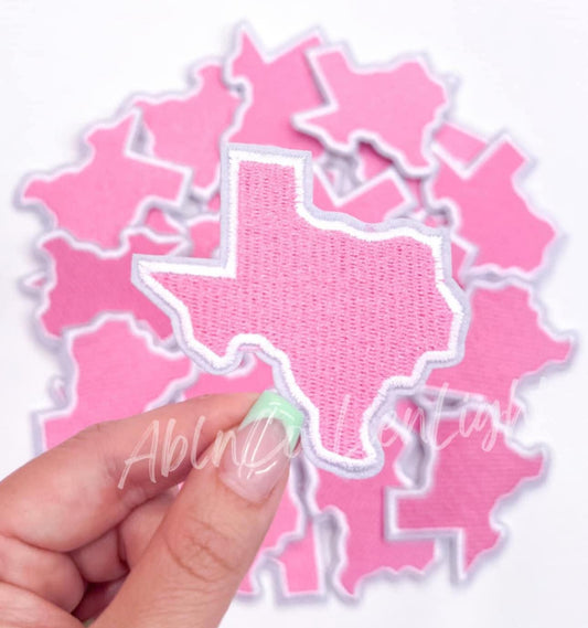 Pink Texas Embroidery Patch