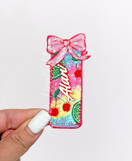Alani Cherry Lime Energy Drink Sequin Patch