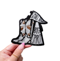 Black Small Town Big Spirit Football Sequin Patch - Small