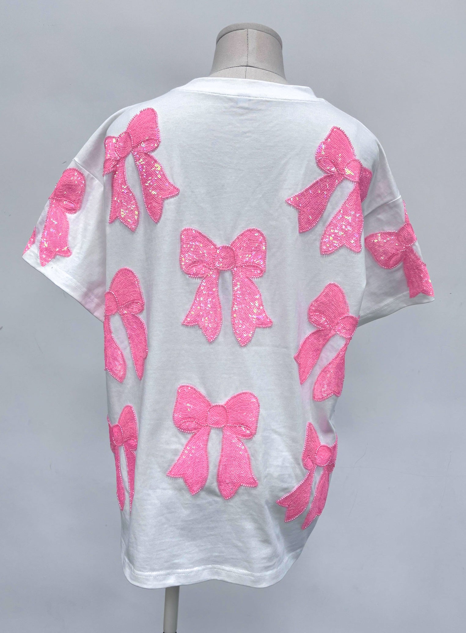 Sparkles Sequins Pink Bow TShirt