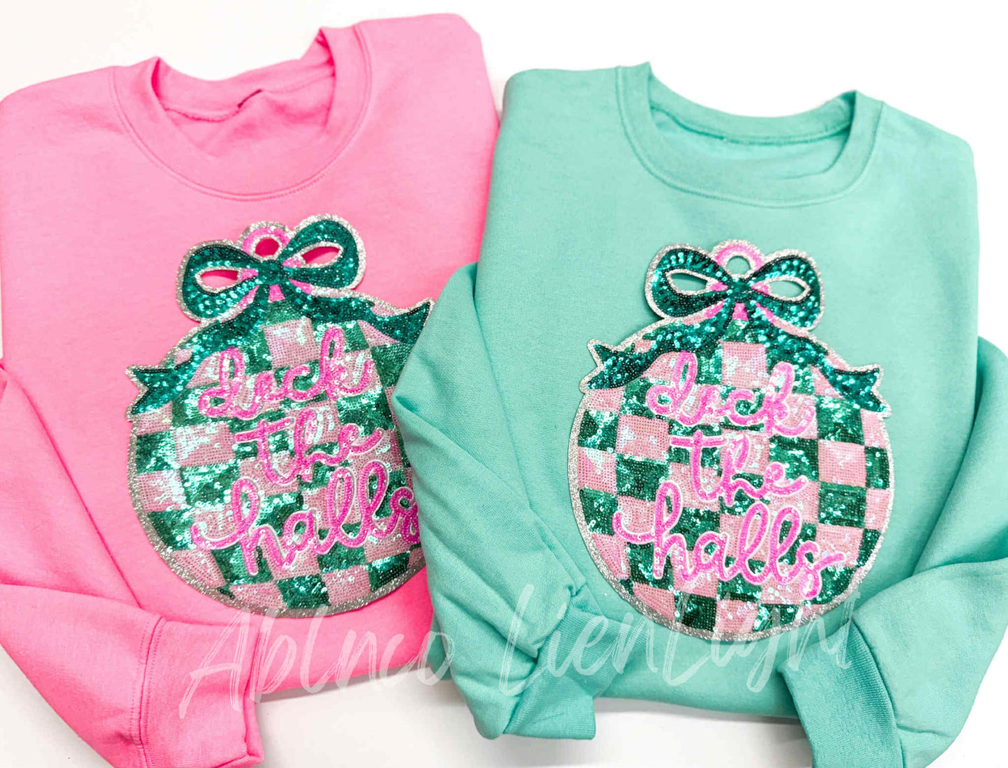 Deck The Halls Sequins Christmas Patch Sweatshirt