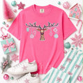 Ornament Reindeer Christmas Sequin Patch Tshirt