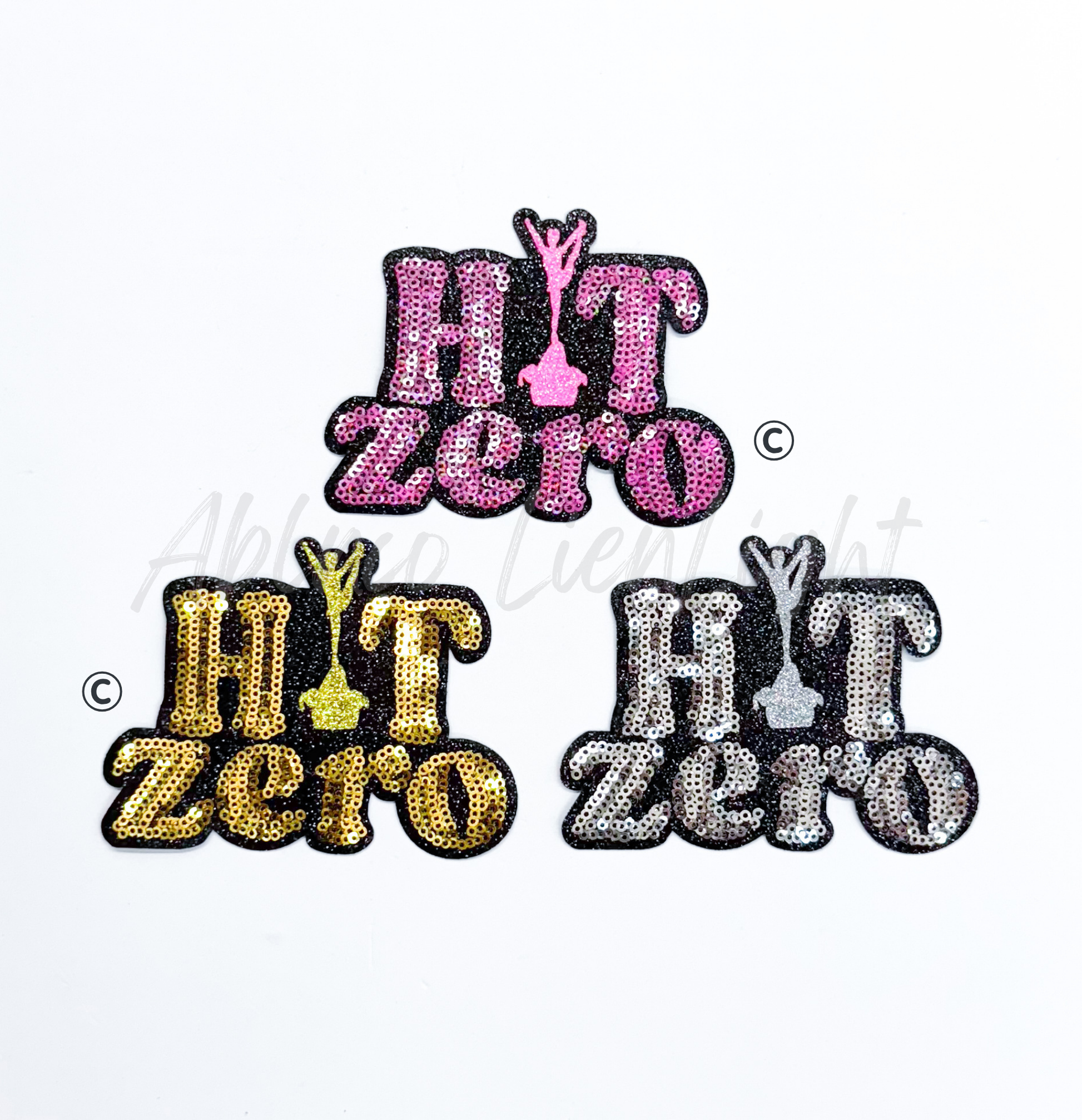 Hit Zero Cheer Gold Sequin Glitter Patch - Small