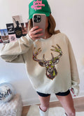 Camo Deer Hunting Sequin Patch Shirt