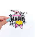 Gymnastics Mama Checkered Star Sequin Patch - Small