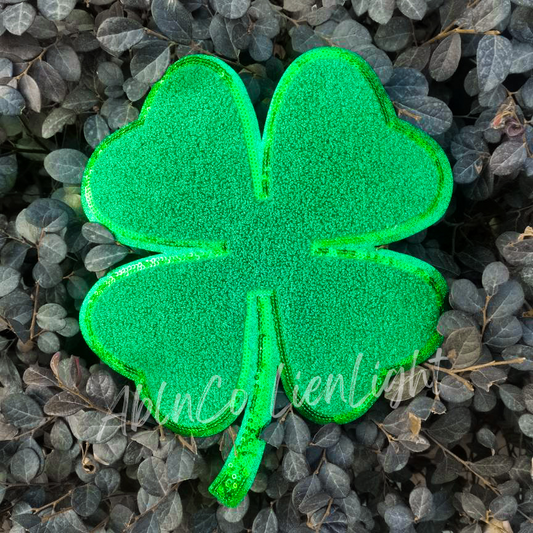 Four Leaf Clover Sequins Chenille Patch