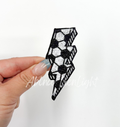 Soccer Lightning Bolt Sequin Patch