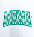 Big Teal Checkered Mama Sequins Patch