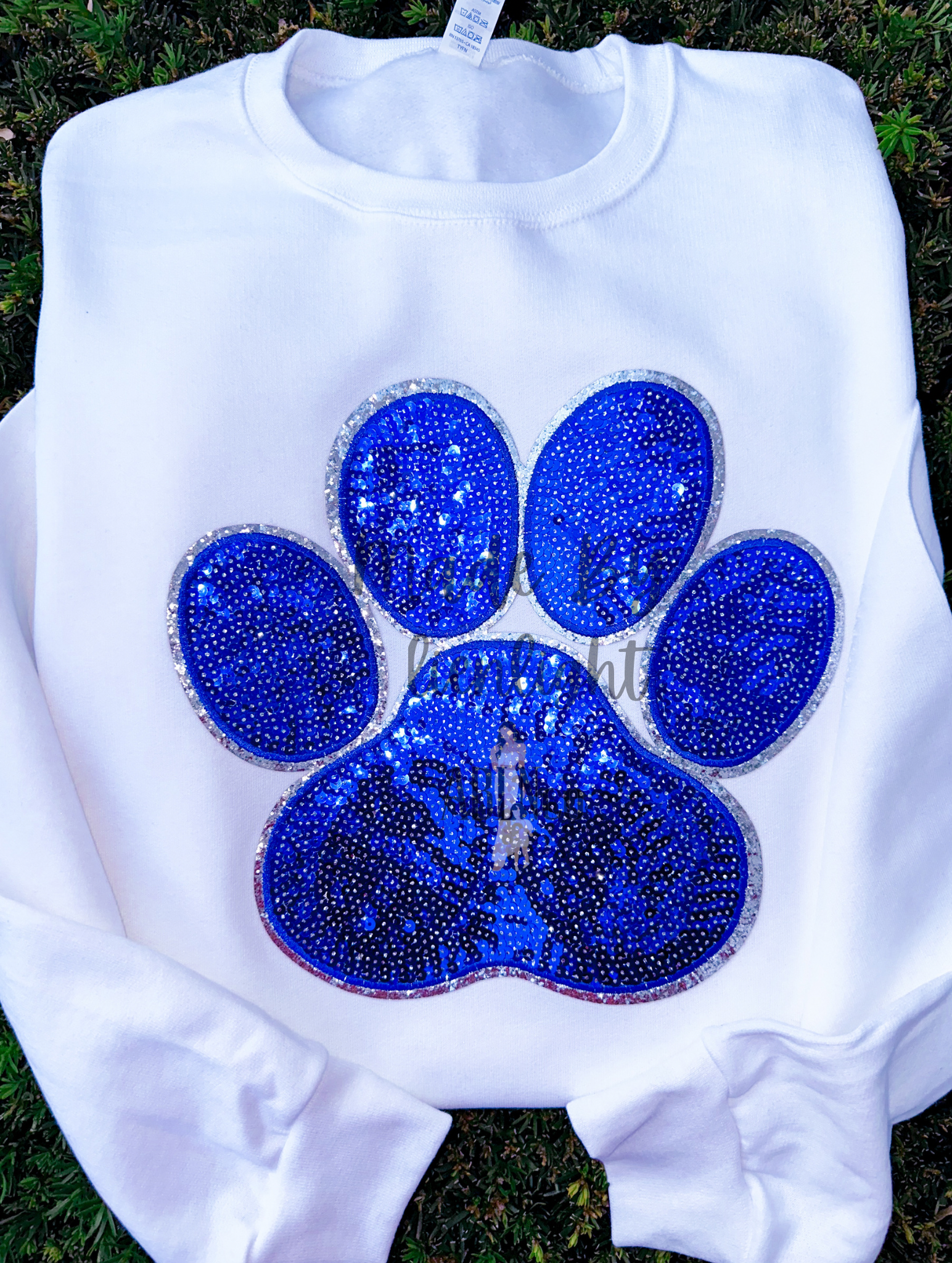 Paw Print Sequin Patch Sweatshirt