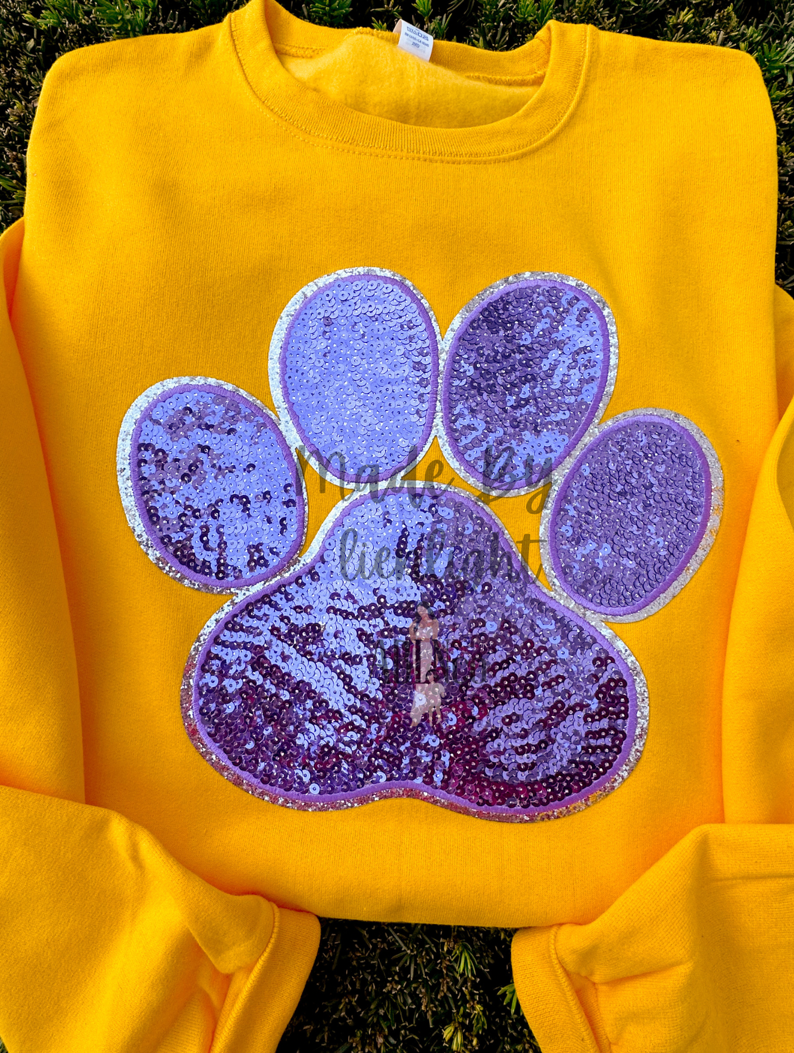 Paw Print Sequin Patch Sweatshirt