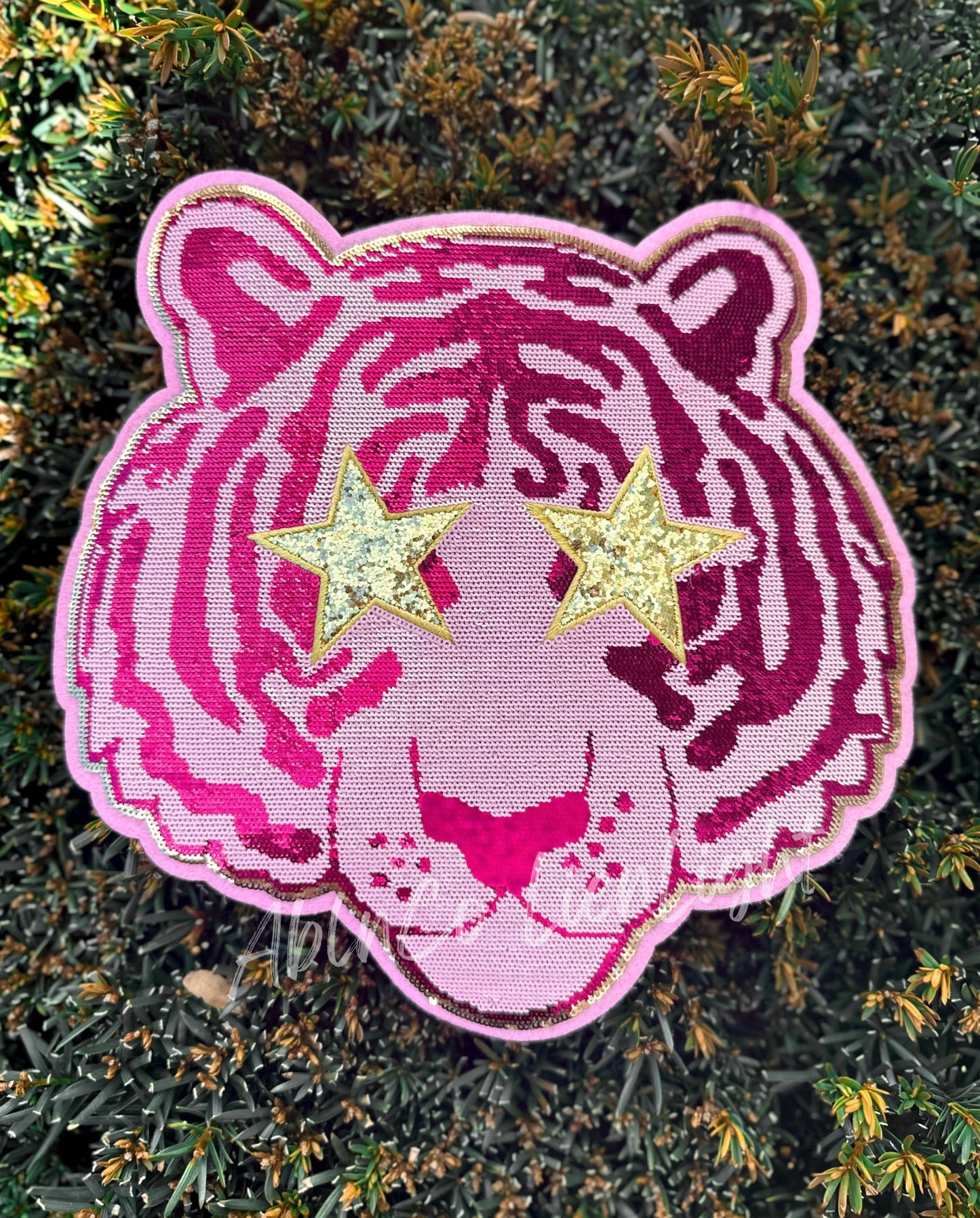 PREPPY PINK MASCOT™ Tiger Sparkly Sequin Patch