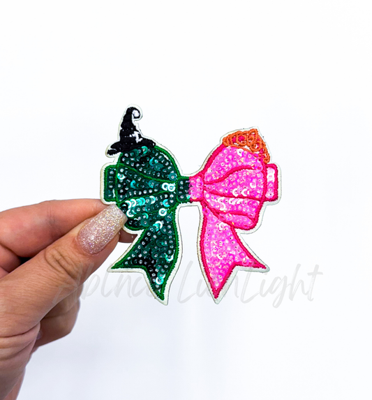 Small Wicked Bow Sequins Patch