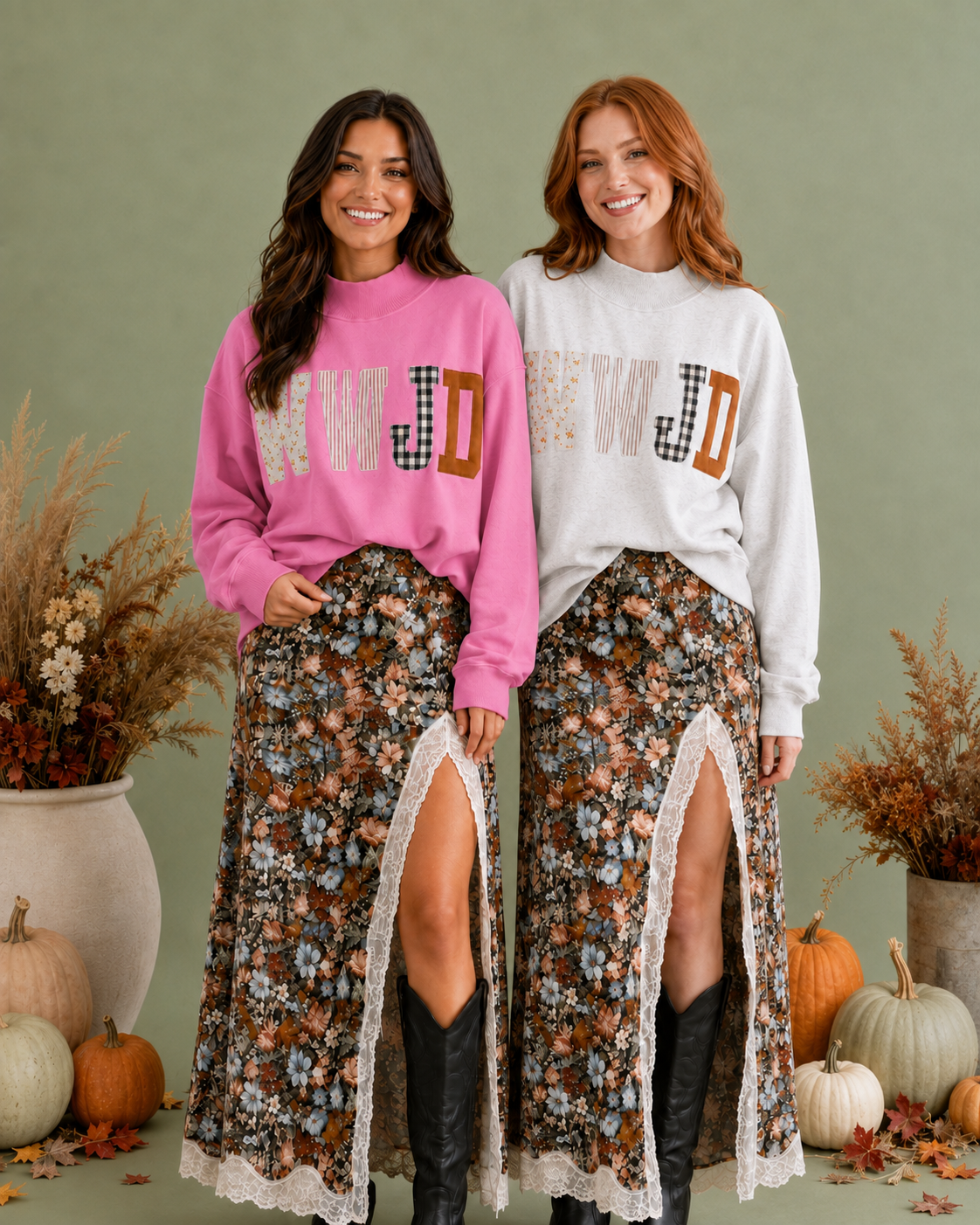 WWJD Appliqué Patchwork Mock Neck Sweatshirt | Christian Pullover