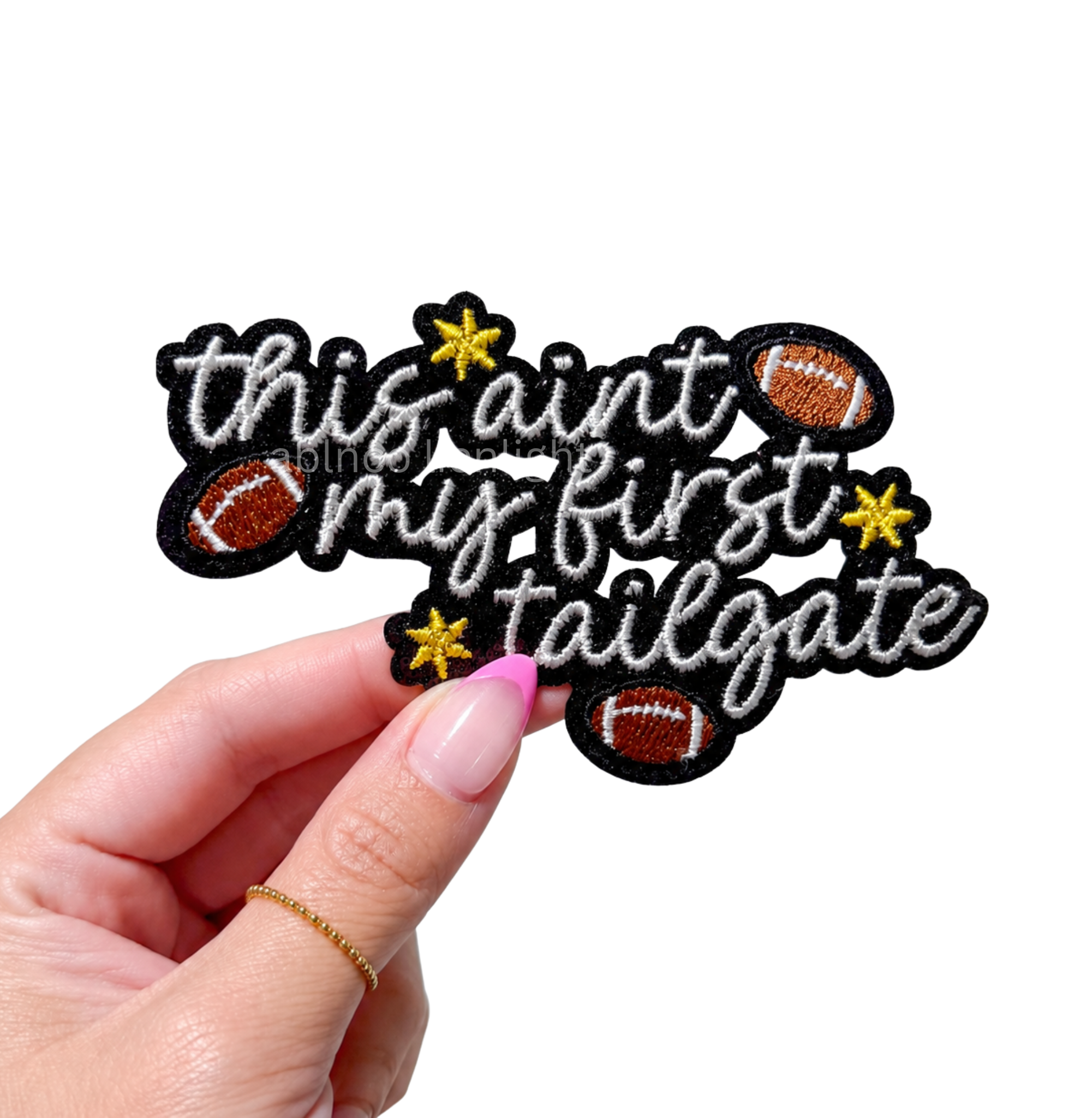 This Aint My First Tailgate Football Sequin Patch - Small