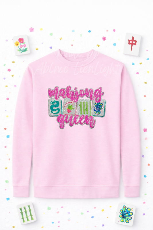 Mahjong Queen Sequin Patch Sweatshirt