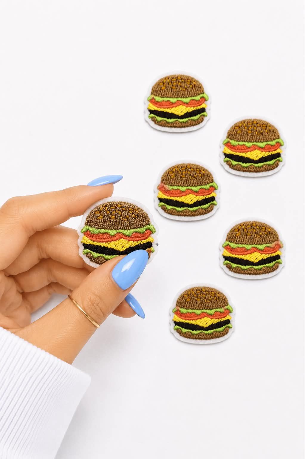 Mini Hamburger Embroidered Patch