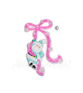 Pink Santa Bow Christmas Sequin Patch - Large