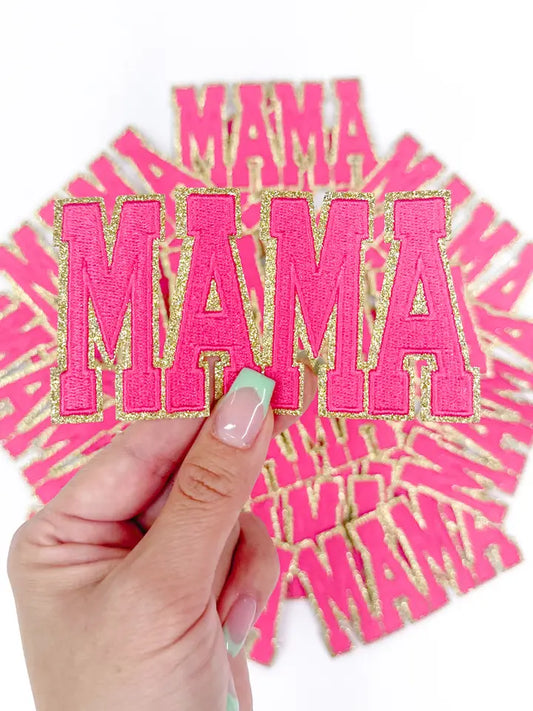 Mama Hot Pink & Gold Patch