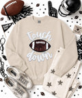 Football Touchdown Chenille Sequin Patch Sweatshirt