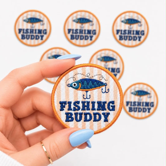 Fishing Buddy Embroidered Dog Patch