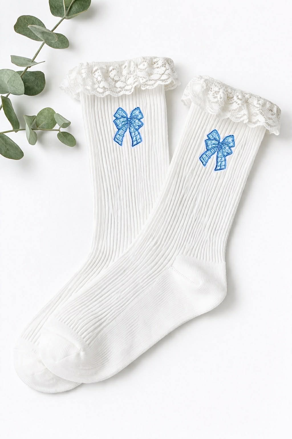 Mini Blue Bow Embroidered Patch