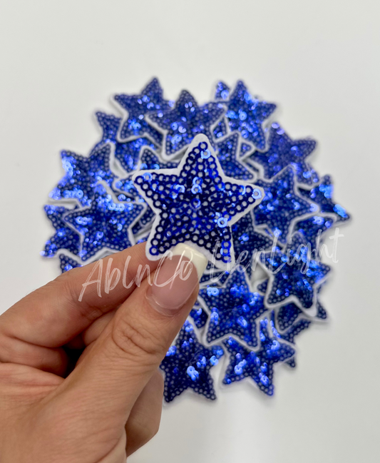 2” Royal Blue Sequin Star Embroidery Patch