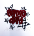 Maroon Game Day Checkered Star Chenille Sequin Patch - Large