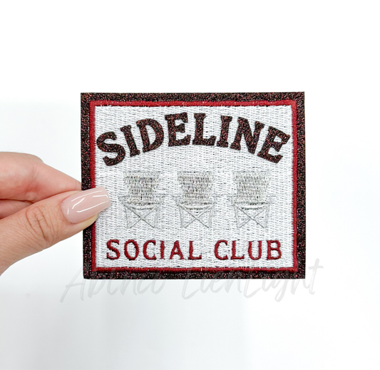 Maroon Sideline Social Club Glitter Embroidery Patch