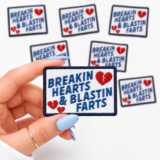 Breakin' Hearts Blastin' Farts Embroidered Dog Patch