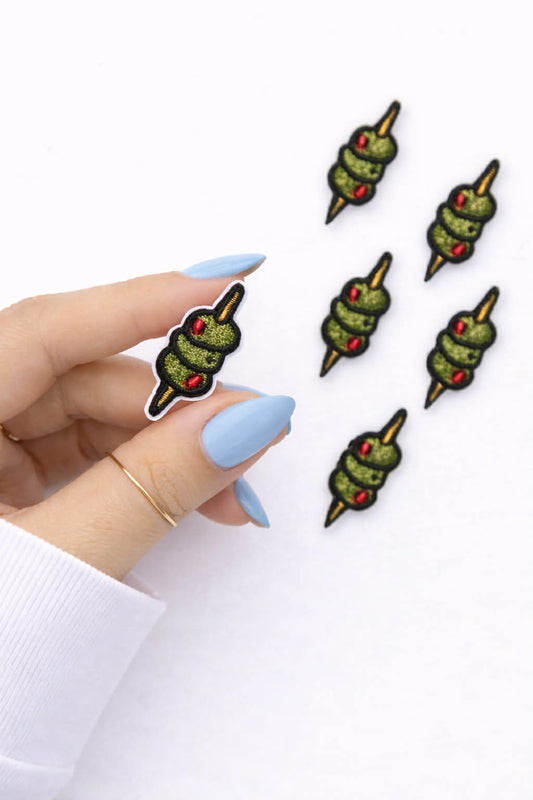 Mini Martini Olives Embroidered Patch